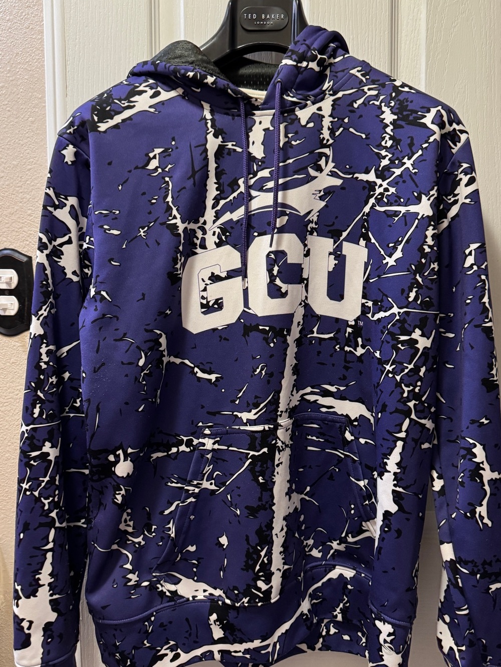 GCU LARGE - Purple White Black Graphic Performance Hoodie